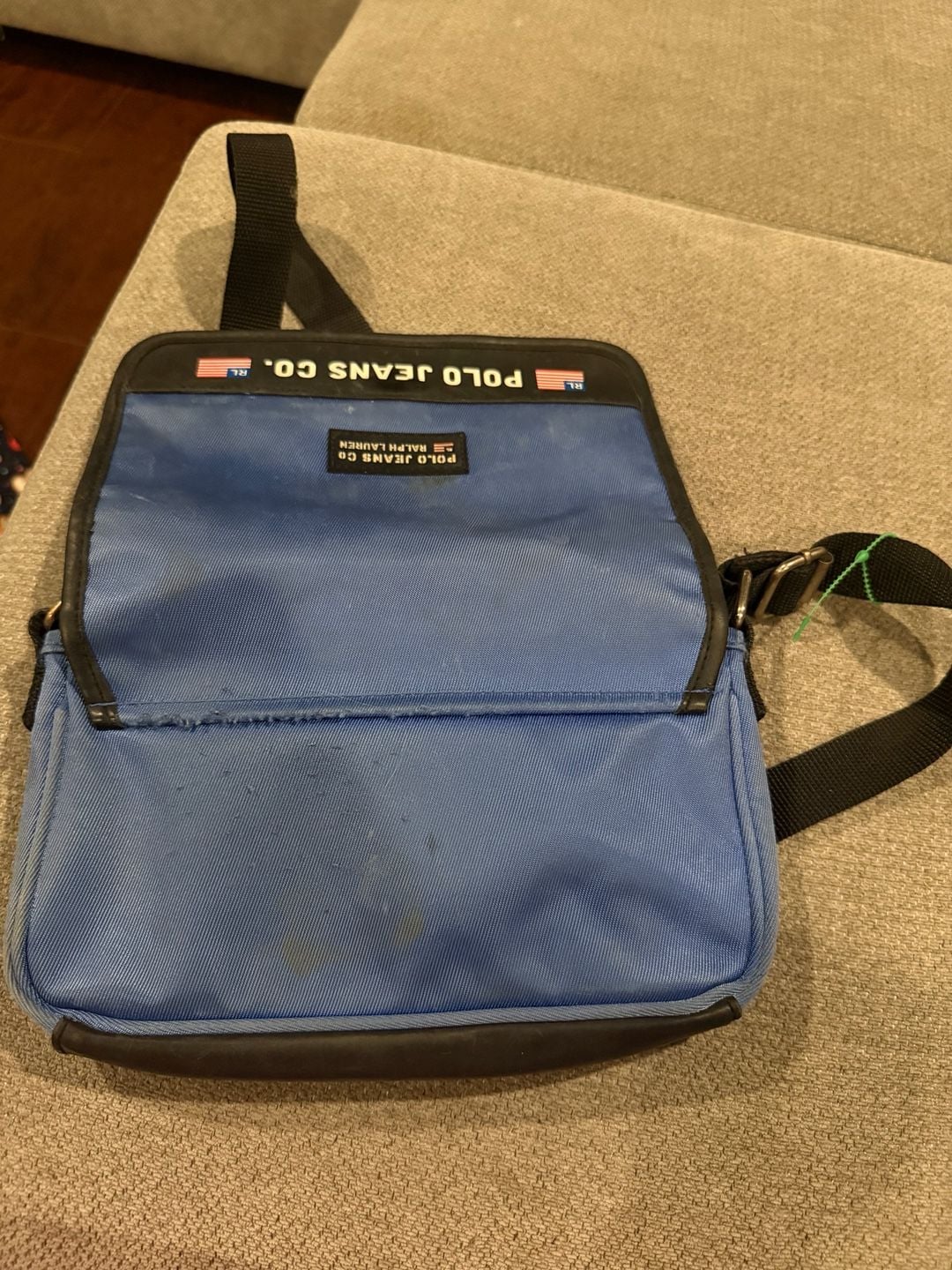 Vintage 90s Polo Jeans Co. Ralph Lauren Blue/Black Nylon Crossbody Bag 7
