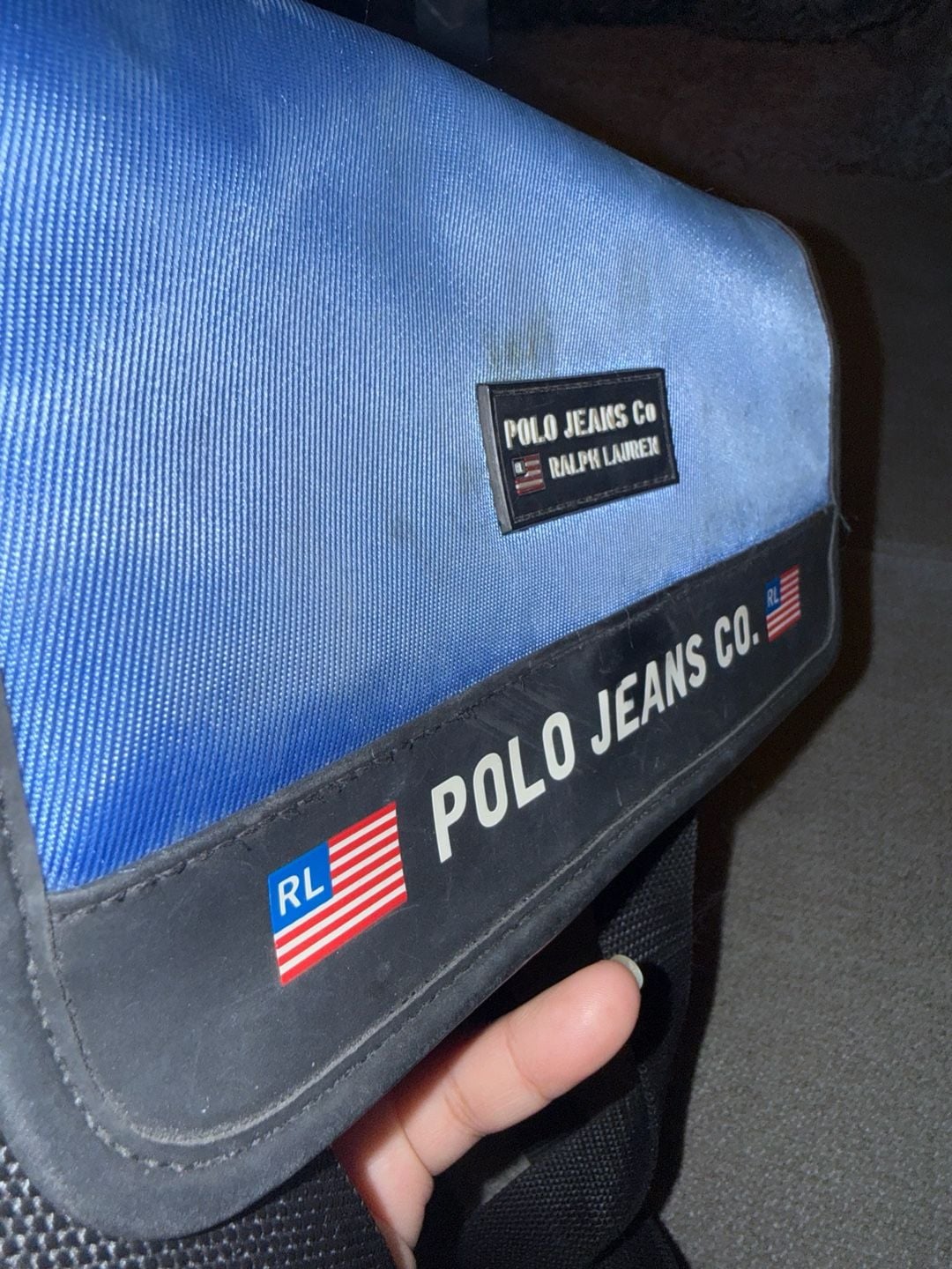 Vintage 90s Polo Jeans Co. Ralph Lauren Blue/Black Nylon Crossbody Bag 10