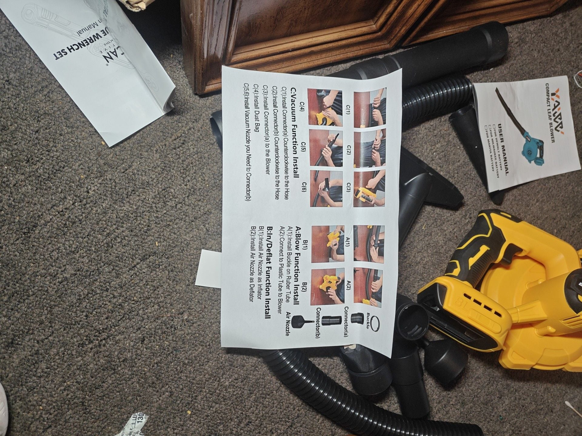 Dewalt Compatible 20v Cordless Blower Vacuum 20V Battery Operated Tool Only 7
