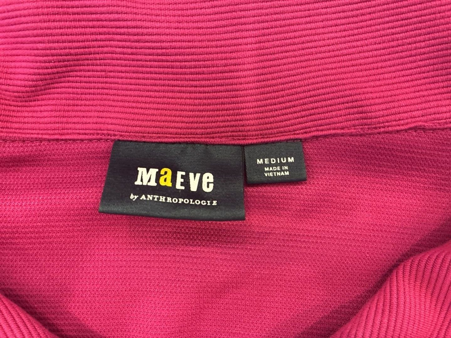 Maeve by Anthropologie Ribbed Off-The-Shoulder Snap-Front Top in Raspberry 2