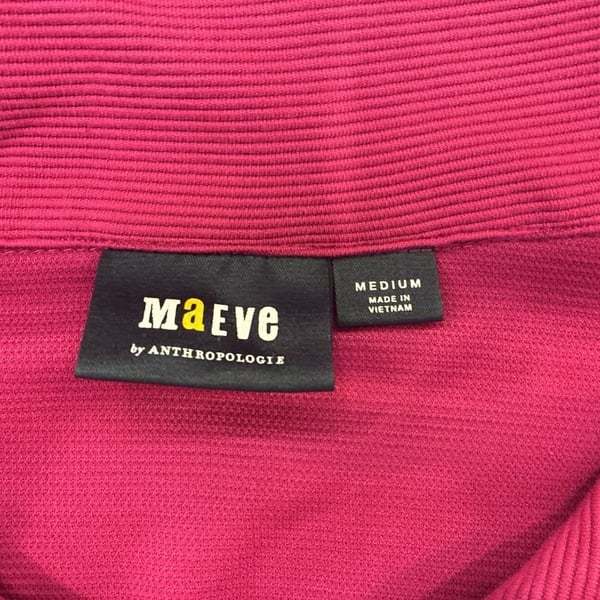 Maeve by Anthropologie Ribbed Off-The-Shoulder Snap-Front Top in Raspberry