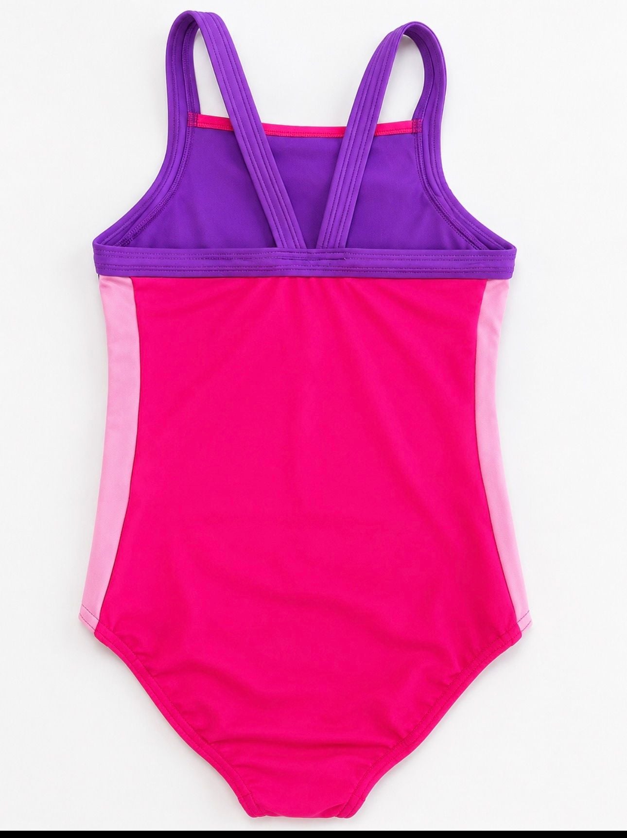 Speedo Girls Youth XL Pink Purple Infinity Splice 1 Piece Swimsuit UPF 50+ 7