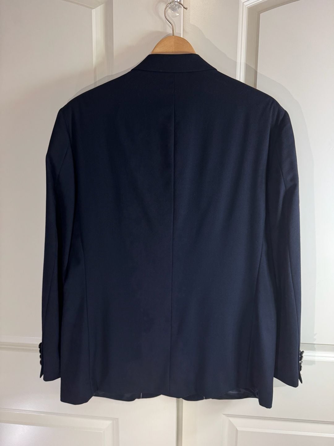 Emanuel Ungaro Mens Navy Blue Wool Three-Button Blazer 41S 2