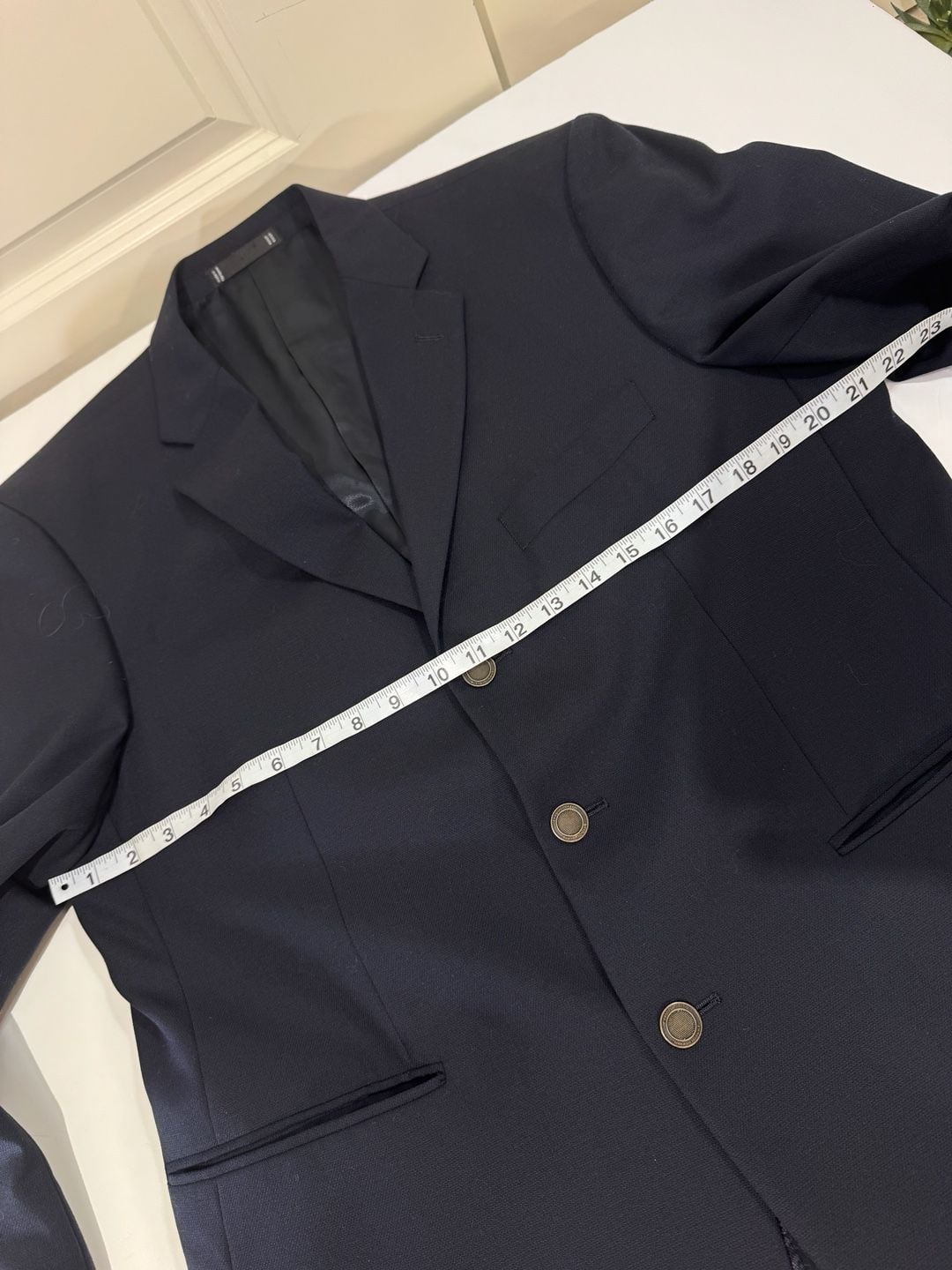 Emanuel Ungaro Mens Navy Blue Wool Three-Button Blazer 41S 5