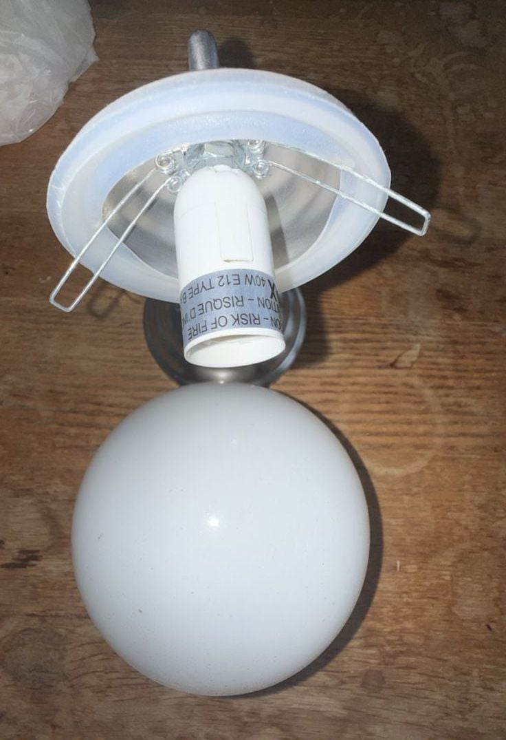IKEA LILLHOLMEN Wall Lamp Sconce, Brushed Nickel Finish with White Glass Globe 3