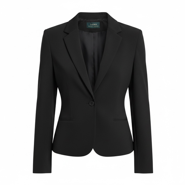 Ralph Lauren Women's Black Single-Button Blazer 