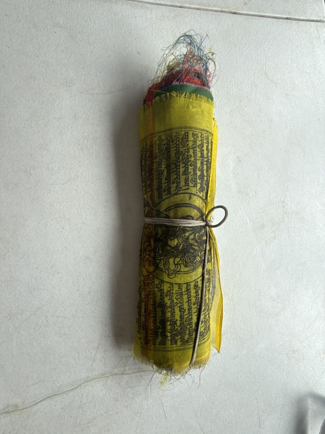 Tibetan Lungta Wind Horse Traditional Prayer Flags, Rolled Banner 1