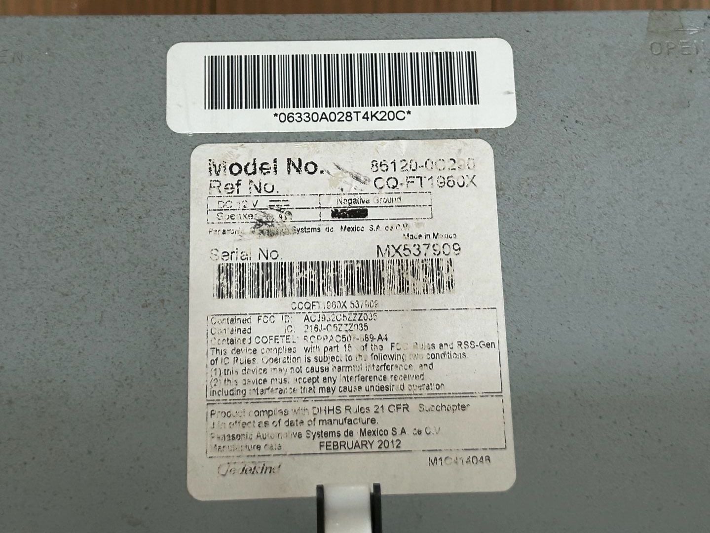 Toyota Tundra OEM AM/FM CD MP3 Radio Receiver, Model 86120-00290 6