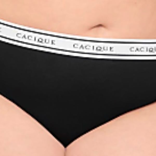 Cacique Lane Bryant Cotton Hipster Panty with Logo Waistband 5 pairs, 22/24