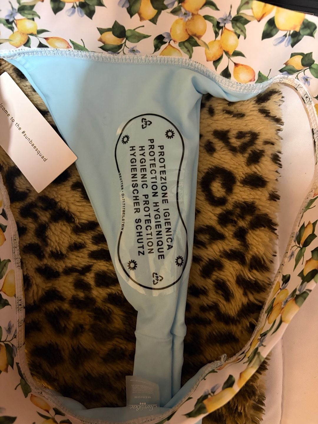 Sun Bae Lemon Print Bikini Set Light Blue 7