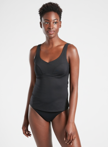 Athleta Bondi Bra Cup Underwire Tankini Top in Black 2