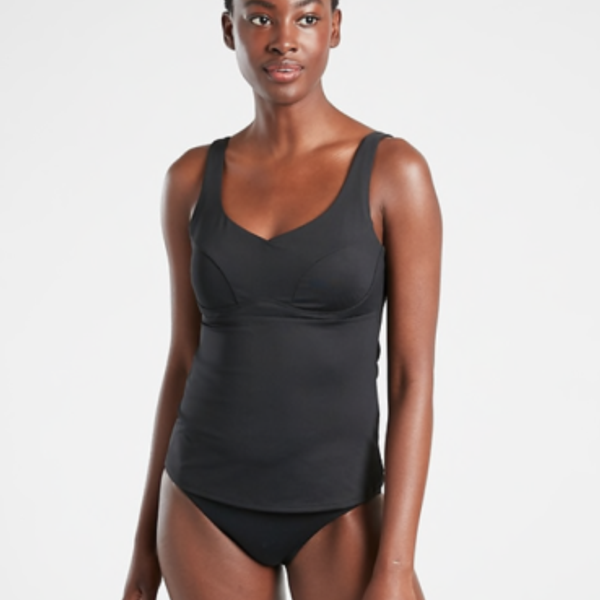 Athleta Bondi Bra Cup Underwire Tankini Top in Black