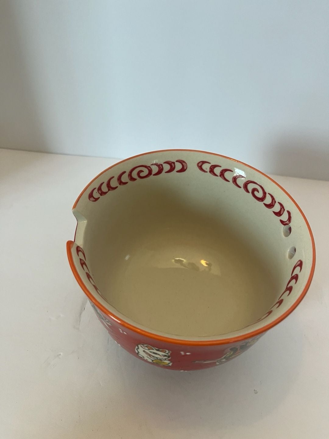 Lucky Cat Japanese Maneki Neko Red Porcelain Ramen Soup Bowl With Chop– , 4