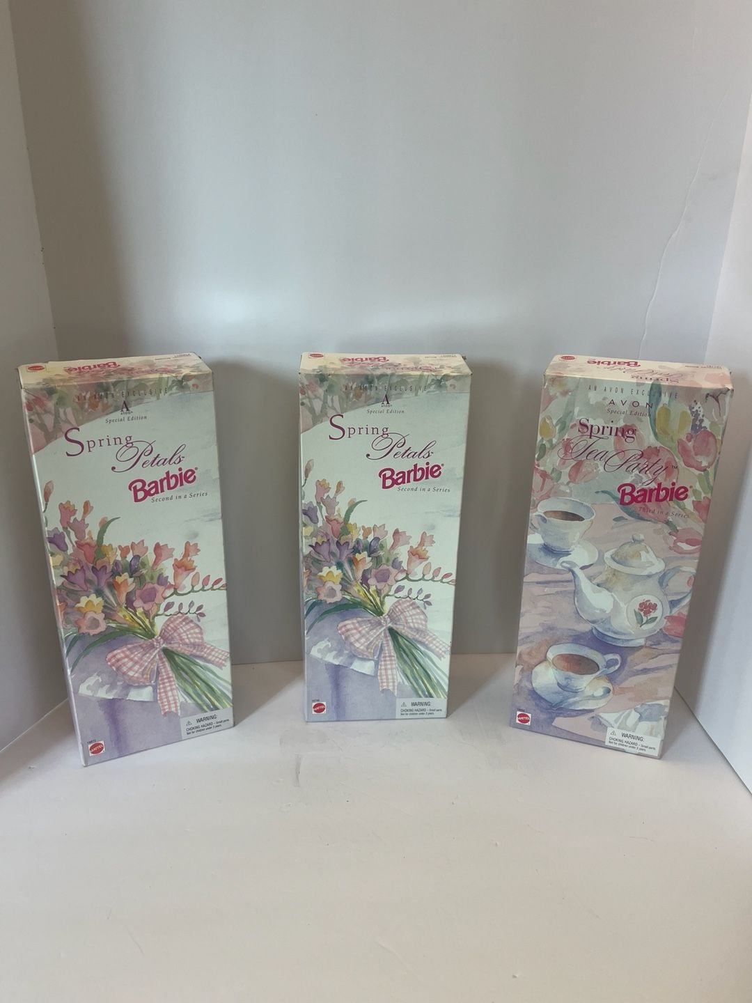Vintage 1996 Avon Exclusive Spring Petals Barbie SET OF THREE new in the boxes 1