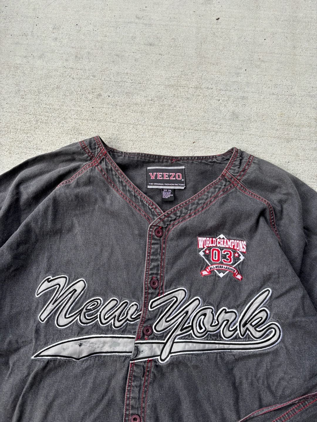 NWT Veezo Denim New York Shirt & Shorts Medium 2 Piece Set Vintage 03 Champions 2