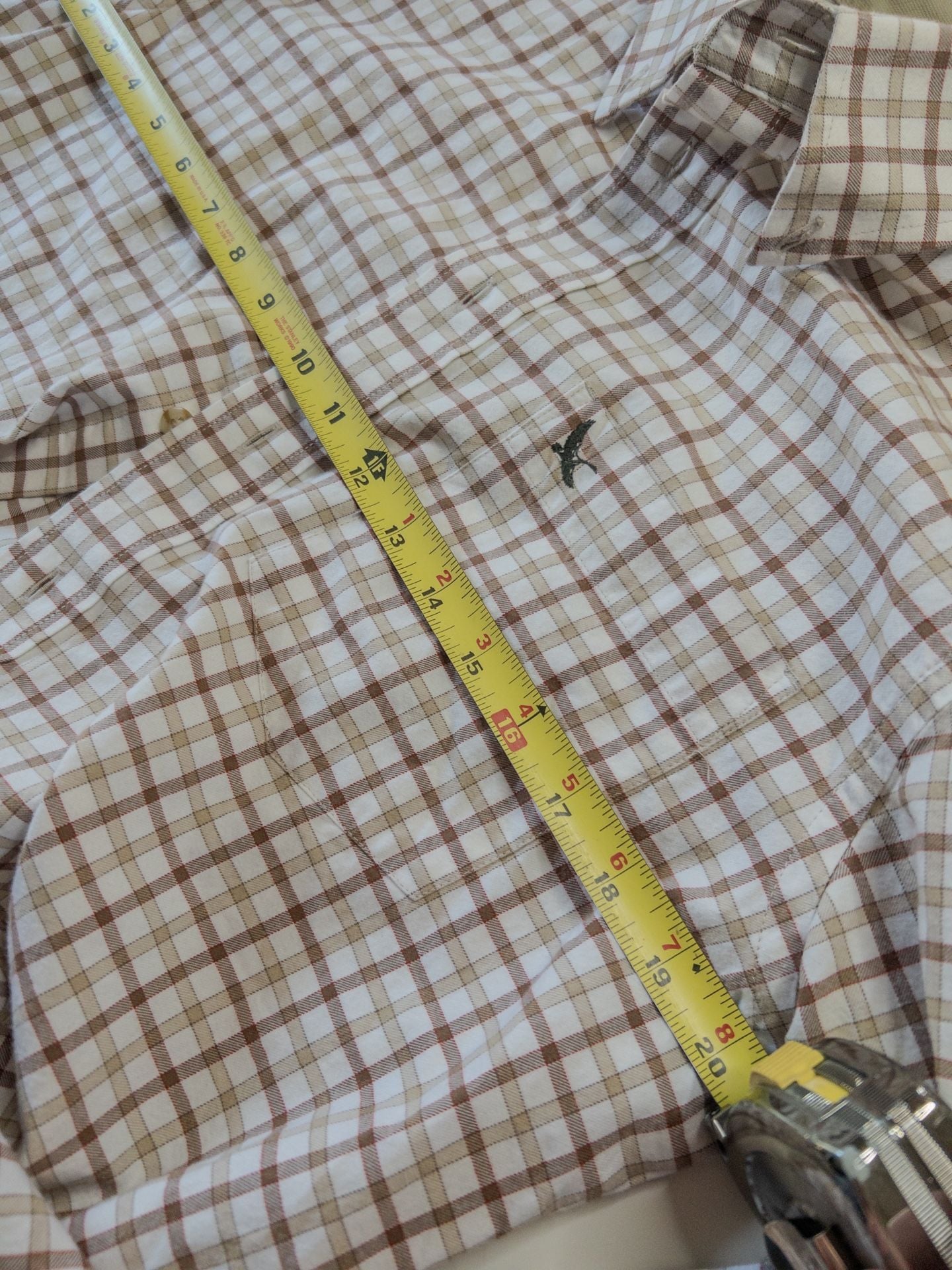 Eddie Bauer Men's Long Sleeve Tattersall Cotton Button Down Shirt with Bird Embroidery 9