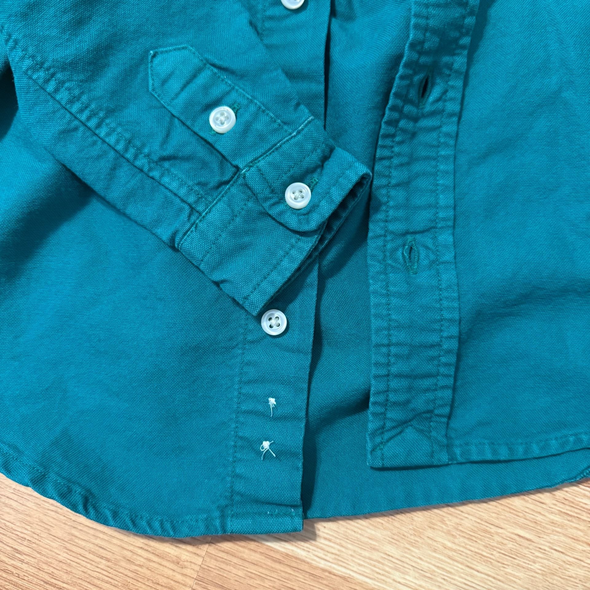 Ralph Lauren Baby Boys Iconic Oxford Long Sleeve Button-Down Shirt, Teal Green 4