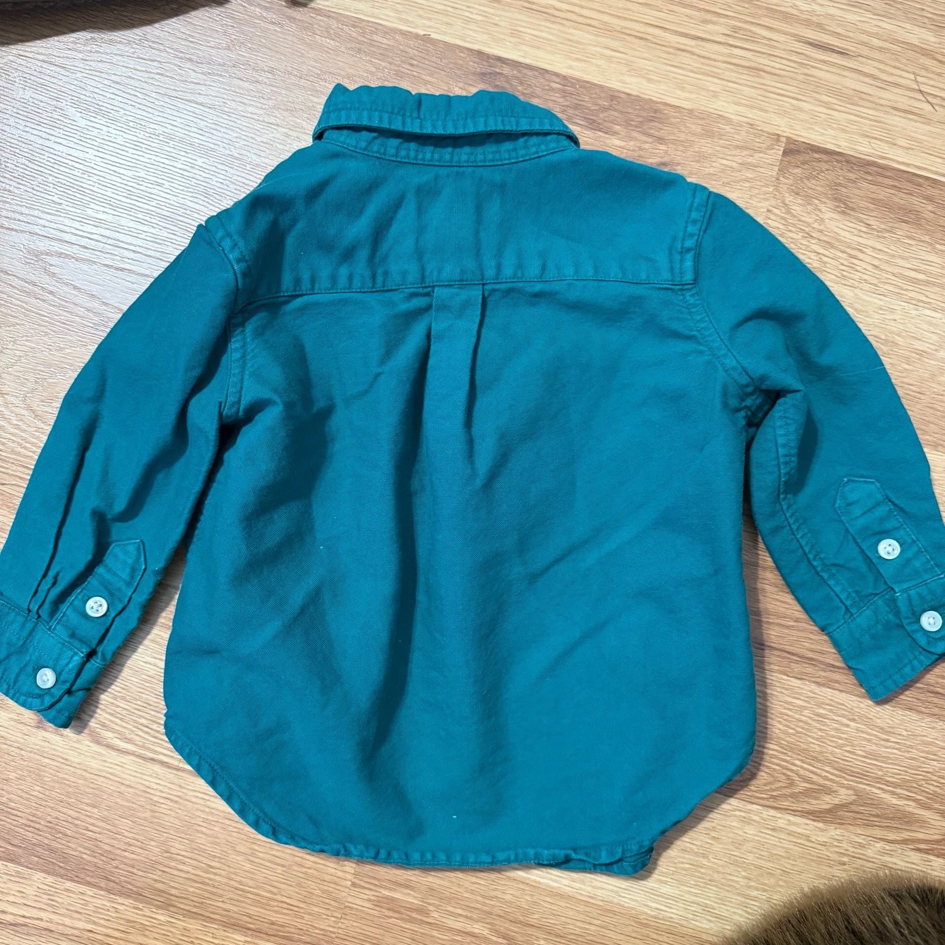 Ralph Lauren Baby Boys Iconic Oxford Long Sleeve Button-Down Shirt, Teal Green 7