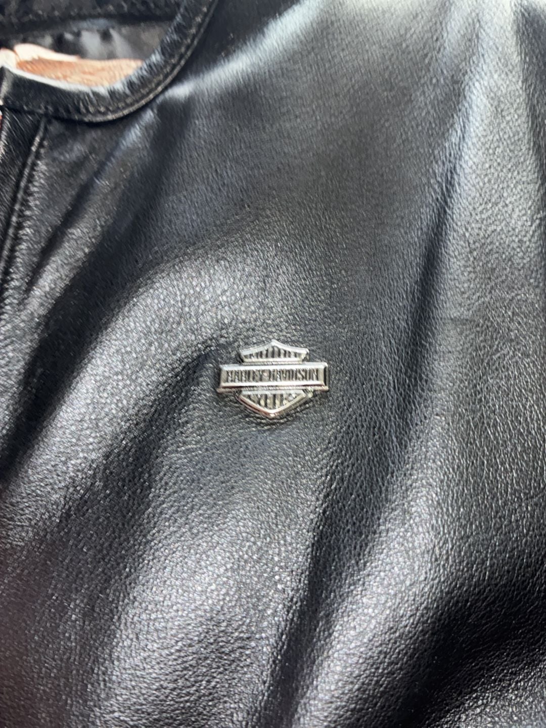 Harley-Davidson Women's Genuine Leather Motorcycle Jacket with Metal Logo Emblem 4