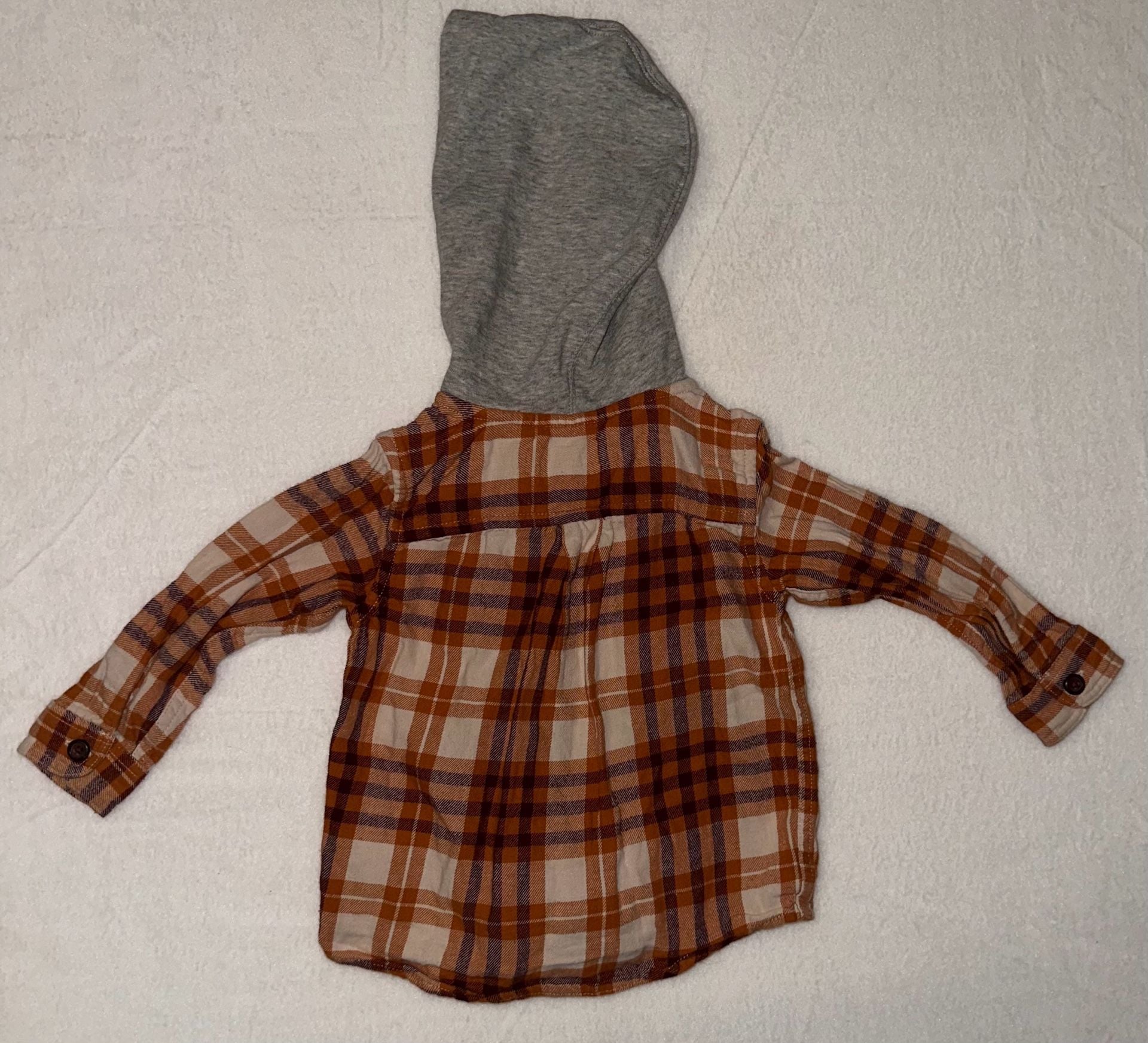 The Children's Place Toddler Boys Plaid Flannel Hooded Long Sleeve Button-Up Shirt 3