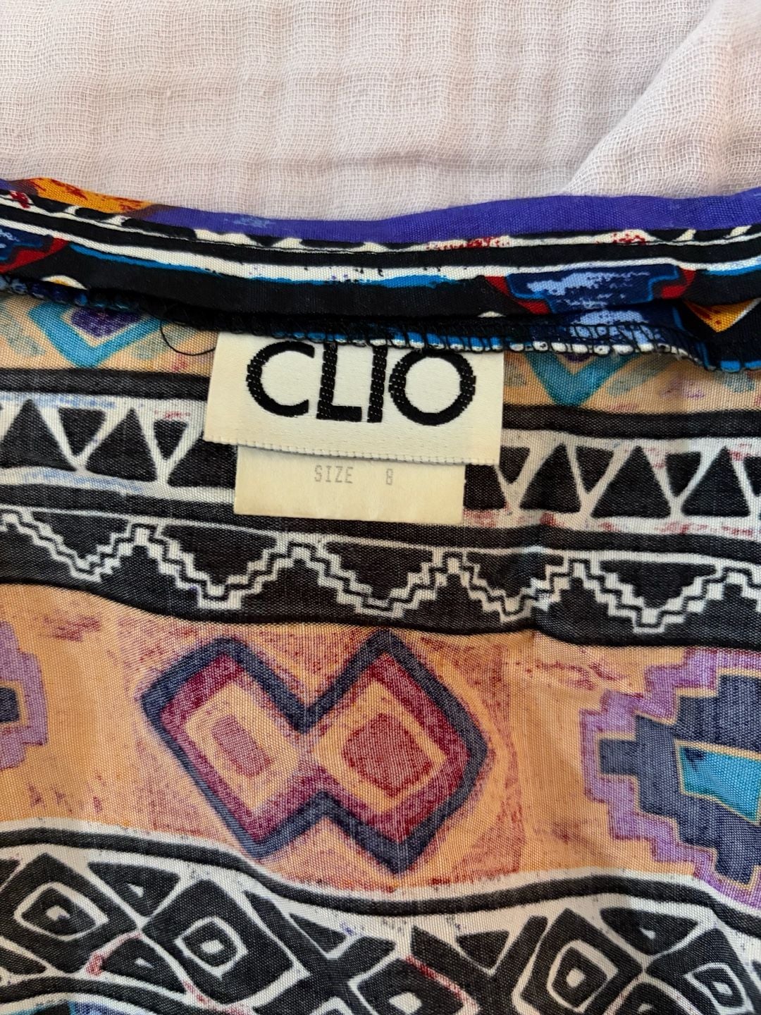 Vintage CLIO Tribal Print 100% Rayon Southwest Pattern Skirt Size 8 3