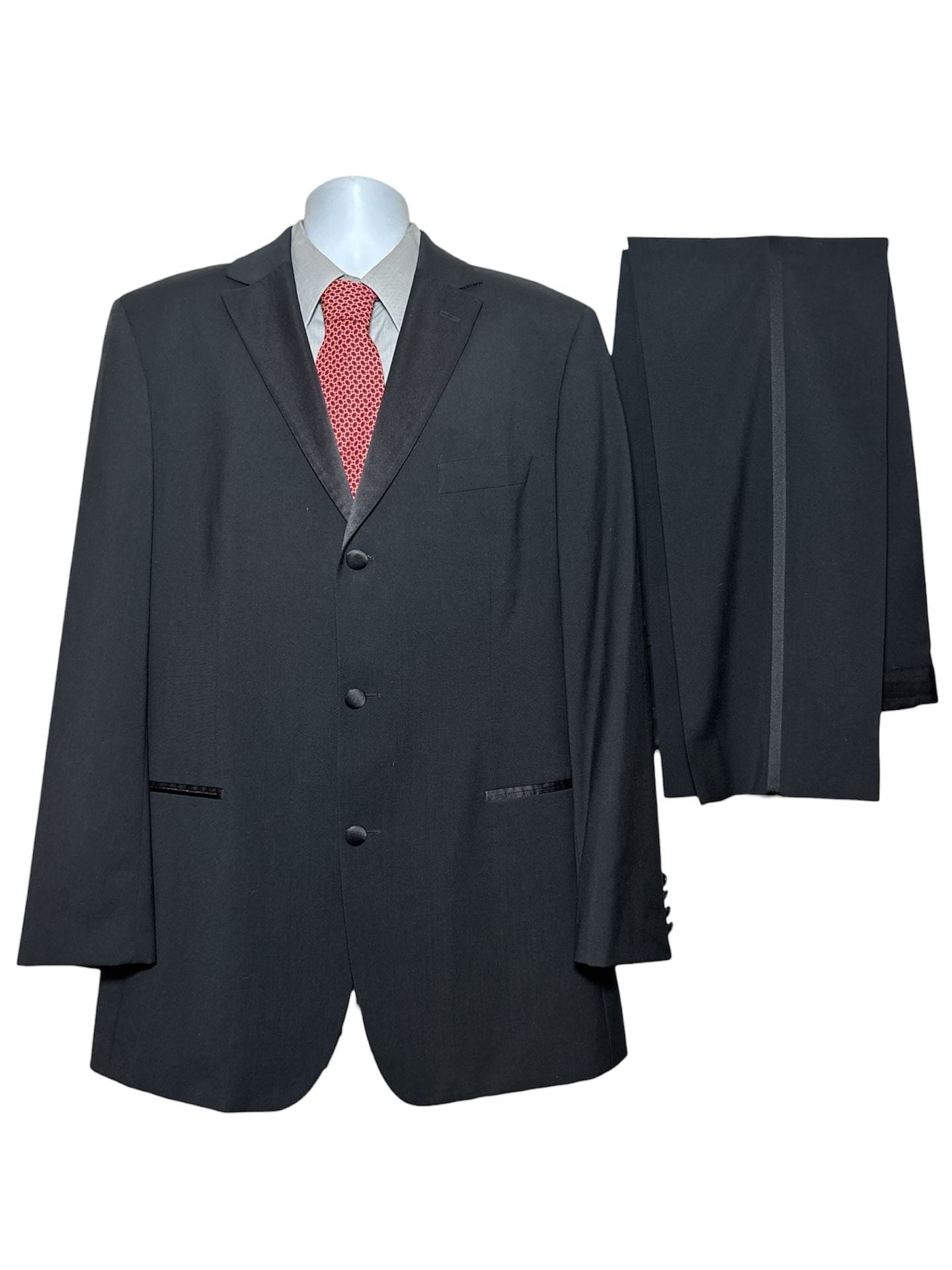 Hugo Boss Men's Black Two-Piece Tuxedo Suit with Satin Lapels 1