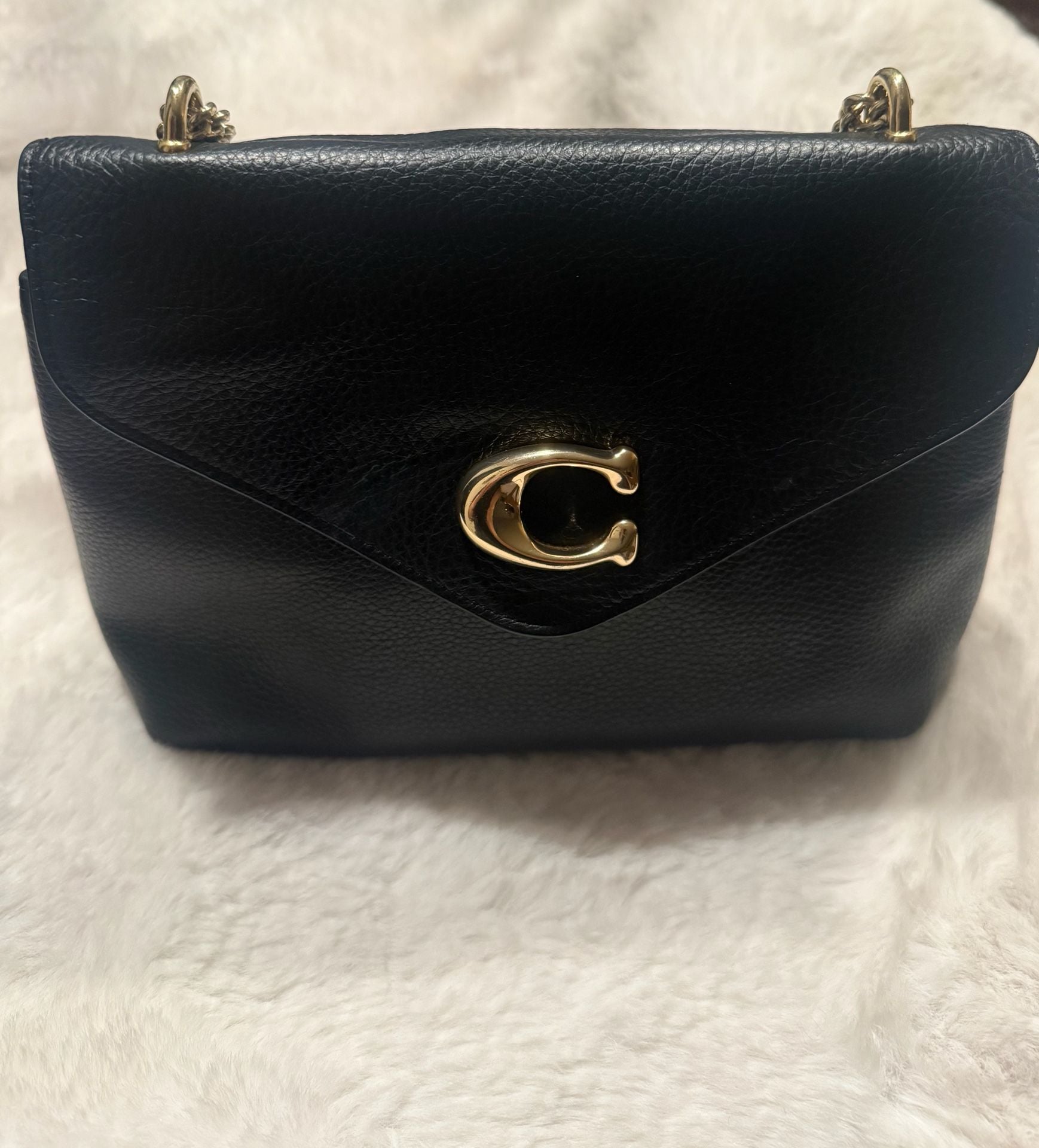 Coach Studio Shoulder Bag in Black Pebble Leather with Gold-Tone Signature C Hardware 4