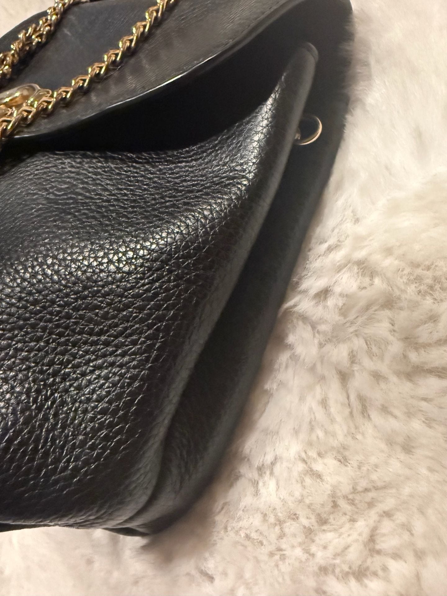 Coach Studio Shoulder Bag in Black Pebble Leather with Gold-Tone Signature C Hardware 8