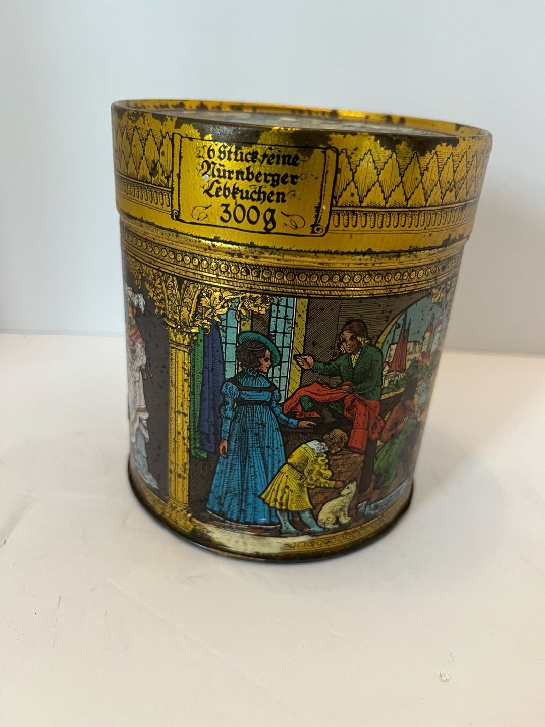 Vintage E. Otto Schmidt Nürnberger Lebkuchen Round Collectible Cookie Tin 1