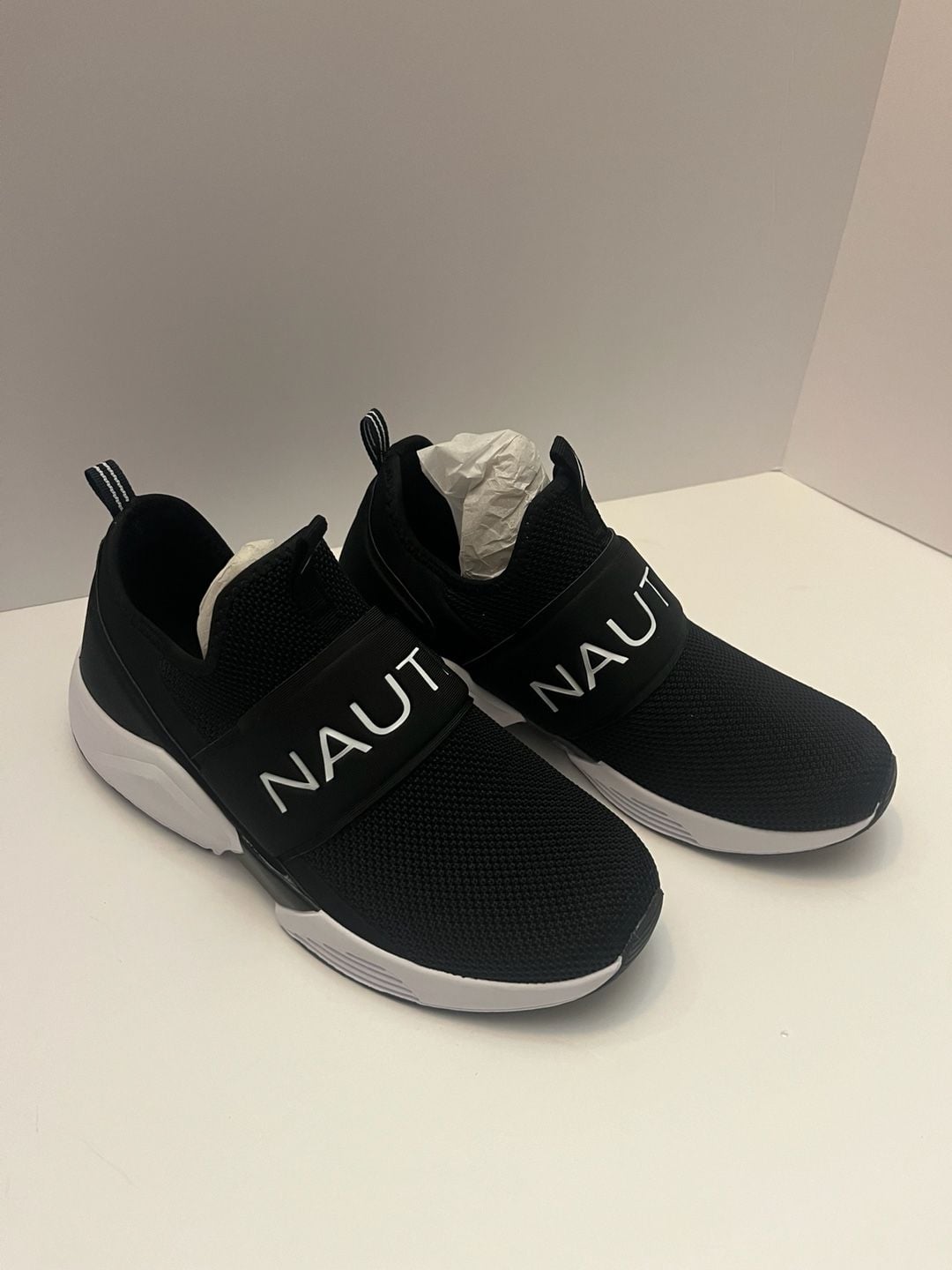 Nautica Caleto Men's Athletic Slip-On Sneakers, Black/White 6