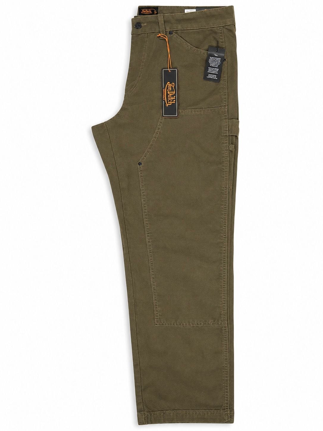 Von Dutch Olive Green Carpenter Pants with Eye Logo Patch 4