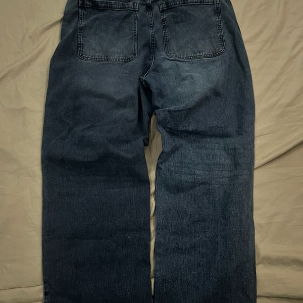 Carbon Dark Wash Wide Leg Denim Jeans