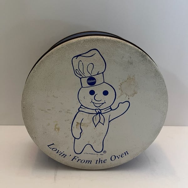 Vintage 1965 Pillsbury Doughboy Round Cookie Tin - Lovin' From the Oven