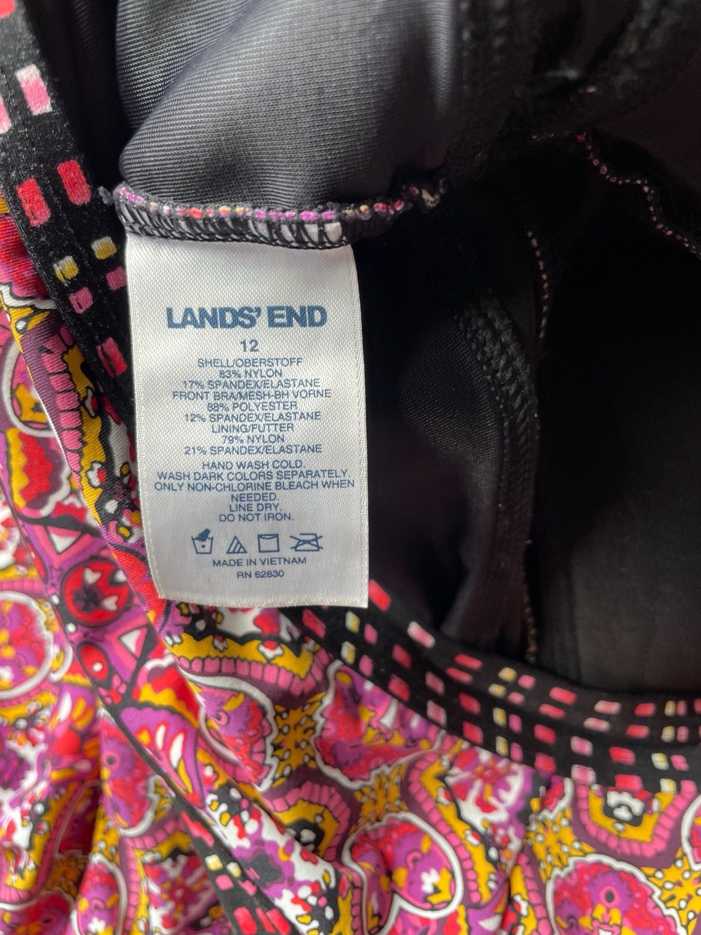 Size 12 Lands' End Women's One Piece Swimsuit 10