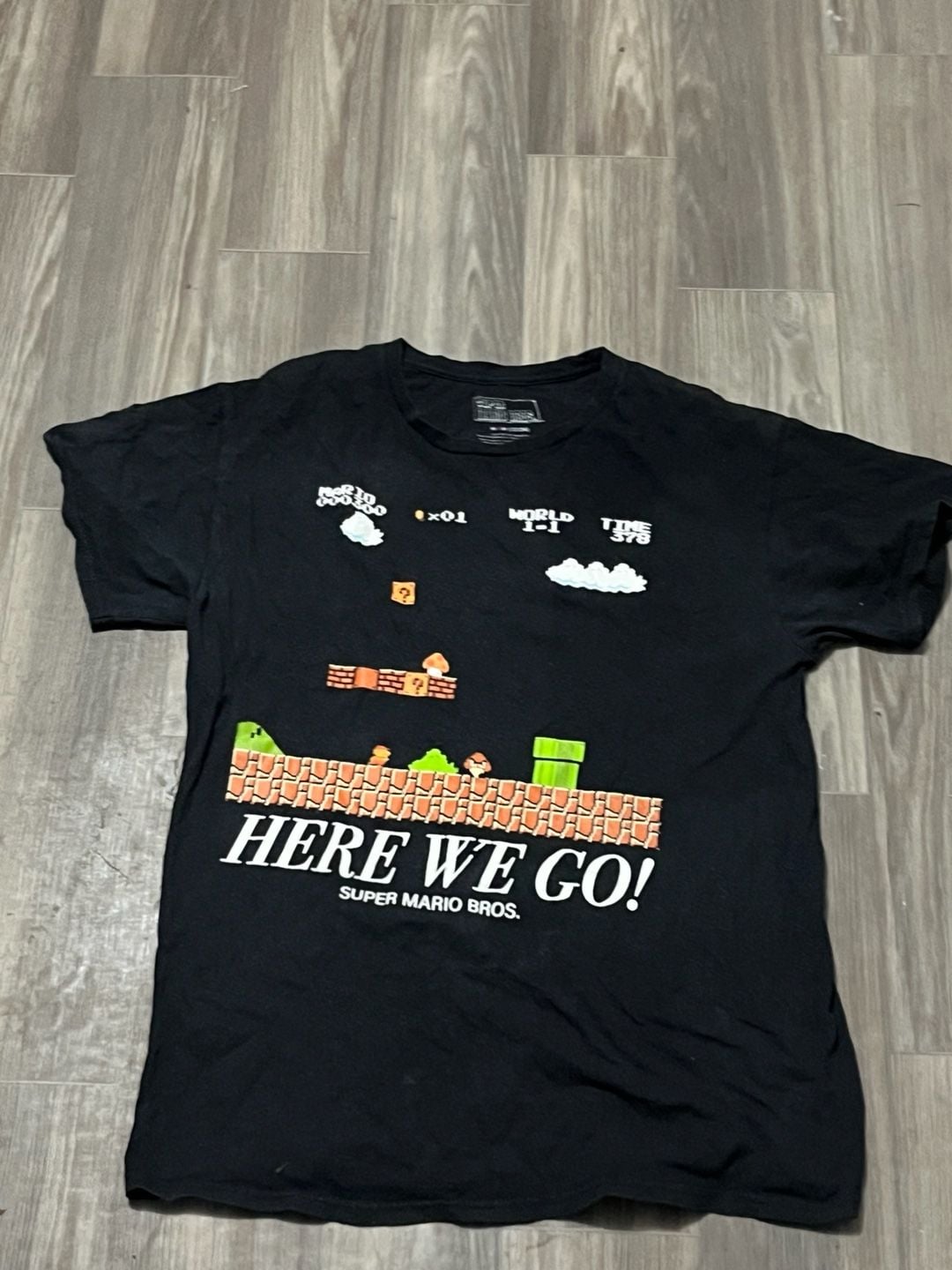 Super Mario Bros black cotton t-shirt #gaming #retro 1