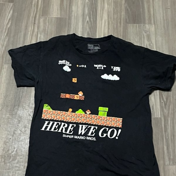 Super Mario Bros black cotton t-shirt #gaming #retro