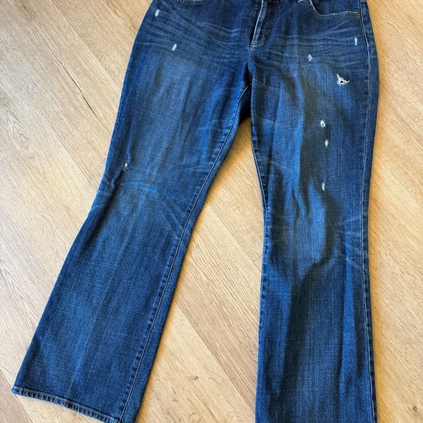 Lauren Jeans Co. Ralph Lauren Distressed Bootcut Jeans Size 14