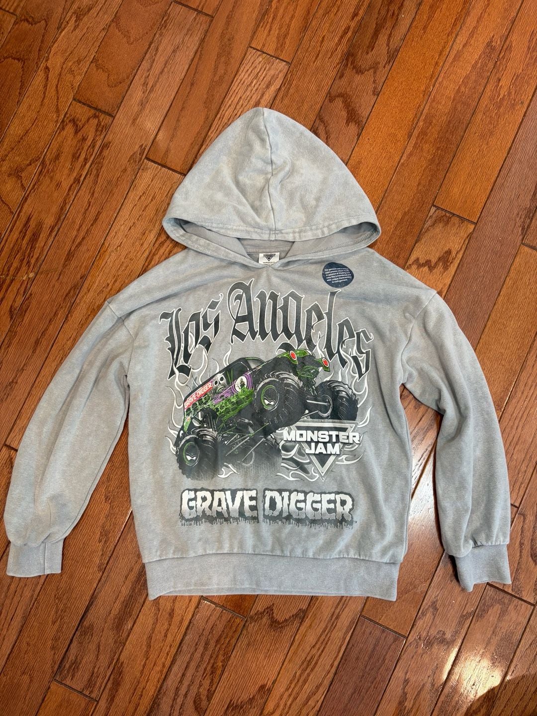 Monster Jam Grave Digger Los Angeles Graphic Mineral Wash Hoodie 3