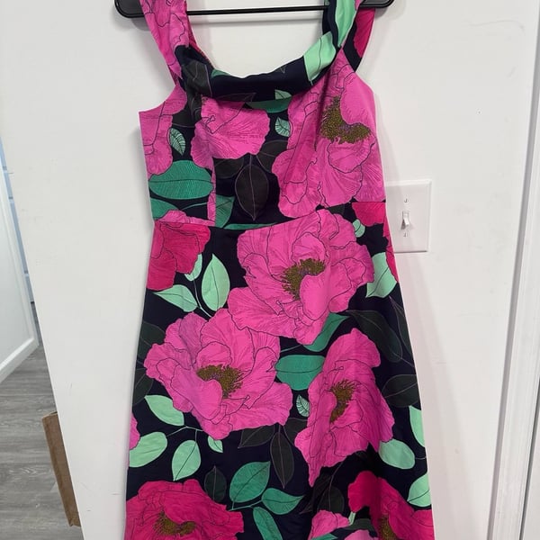 New York & Company Floral Print Off-Shoulder High-Low Dress