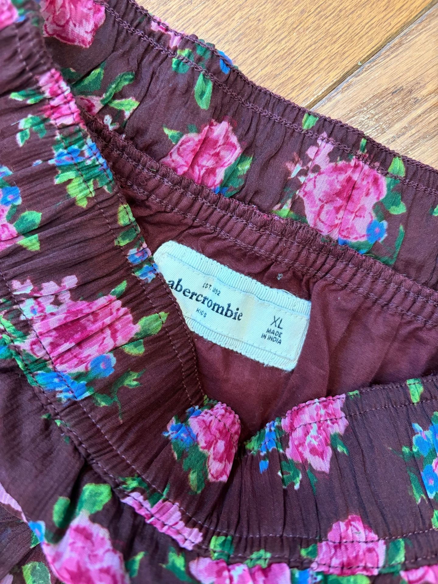Abercrombie Kids Floral Print Tiered Ruffle Skirt Size XL 3