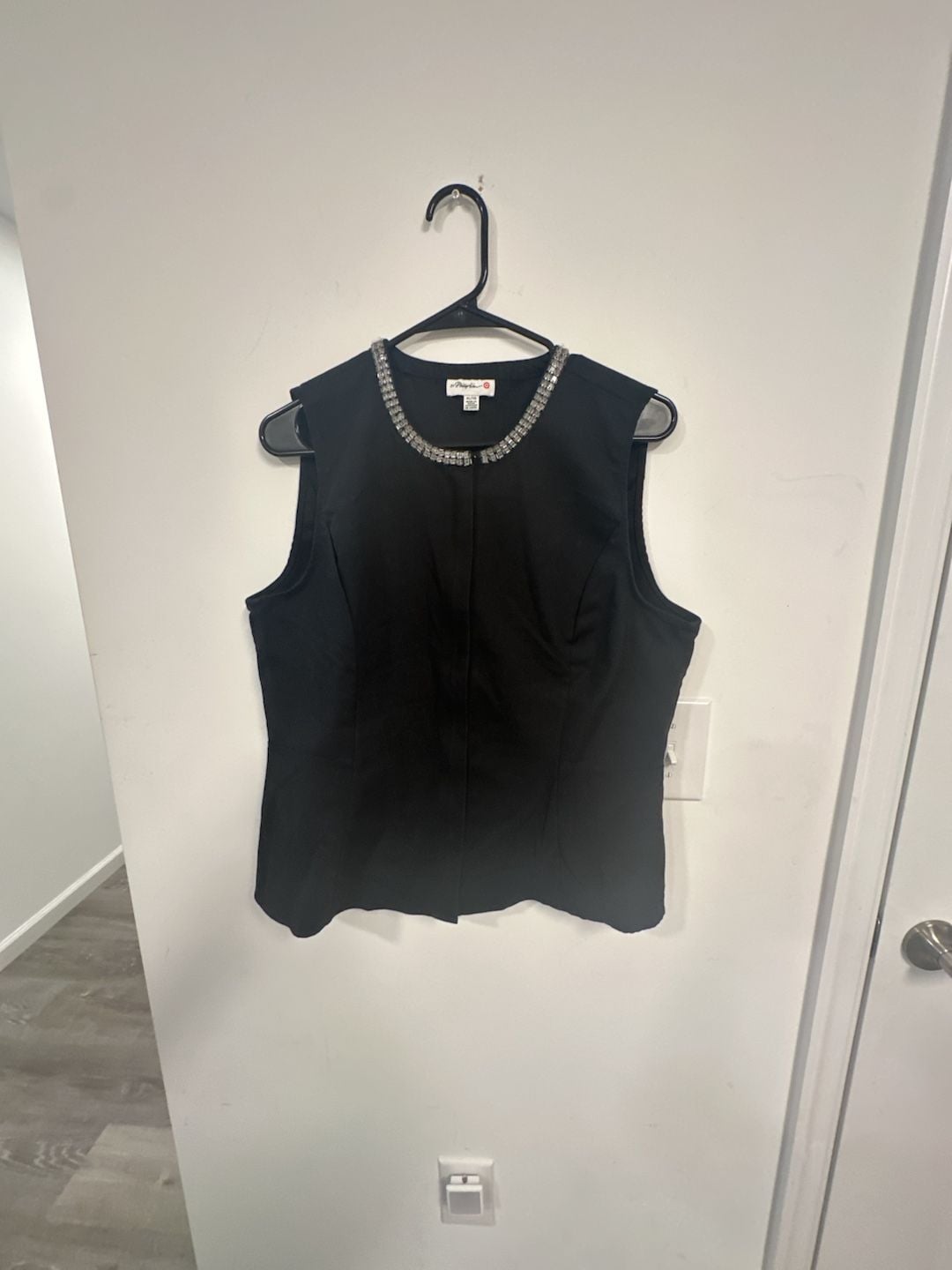 3.1 Phillip Lim for Target Sleeveless Embellished Peplum Tank Top, Black 2