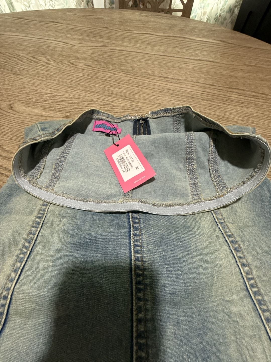Edikted Winnie Strapless Washed Denim Romper #concert #country #summervibes 3