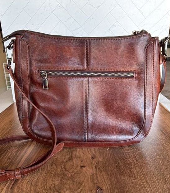 Coolcy Brown Genuine Leather Hobo Crossbody Bag 3