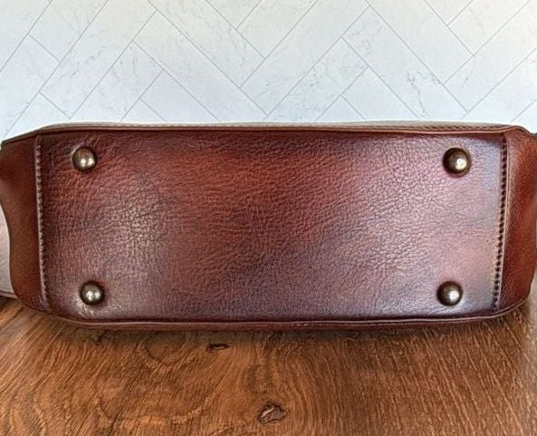 Coolcy Brown Genuine Leather Hobo Crossbody Bag 4