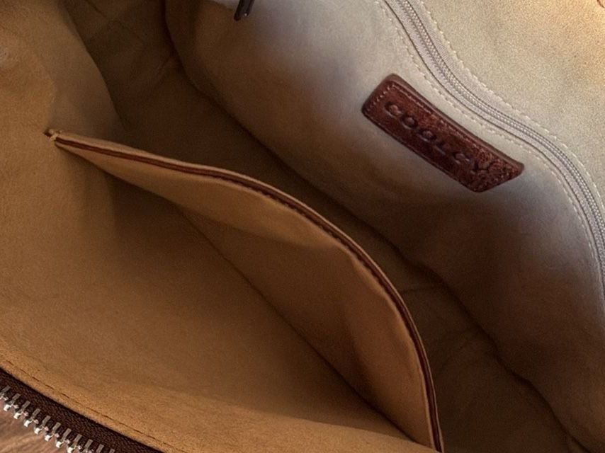 Coolcy Brown Genuine Leather Hobo Crossbody Bag 7