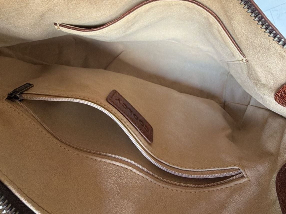 Coolcy Brown Genuine Leather Hobo Crossbody Bag 11