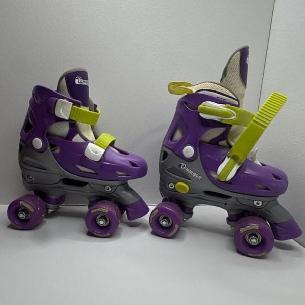 Chicago Girls' Adjustable Quad Roller Skates, Purple/Grey, Size J10-J13