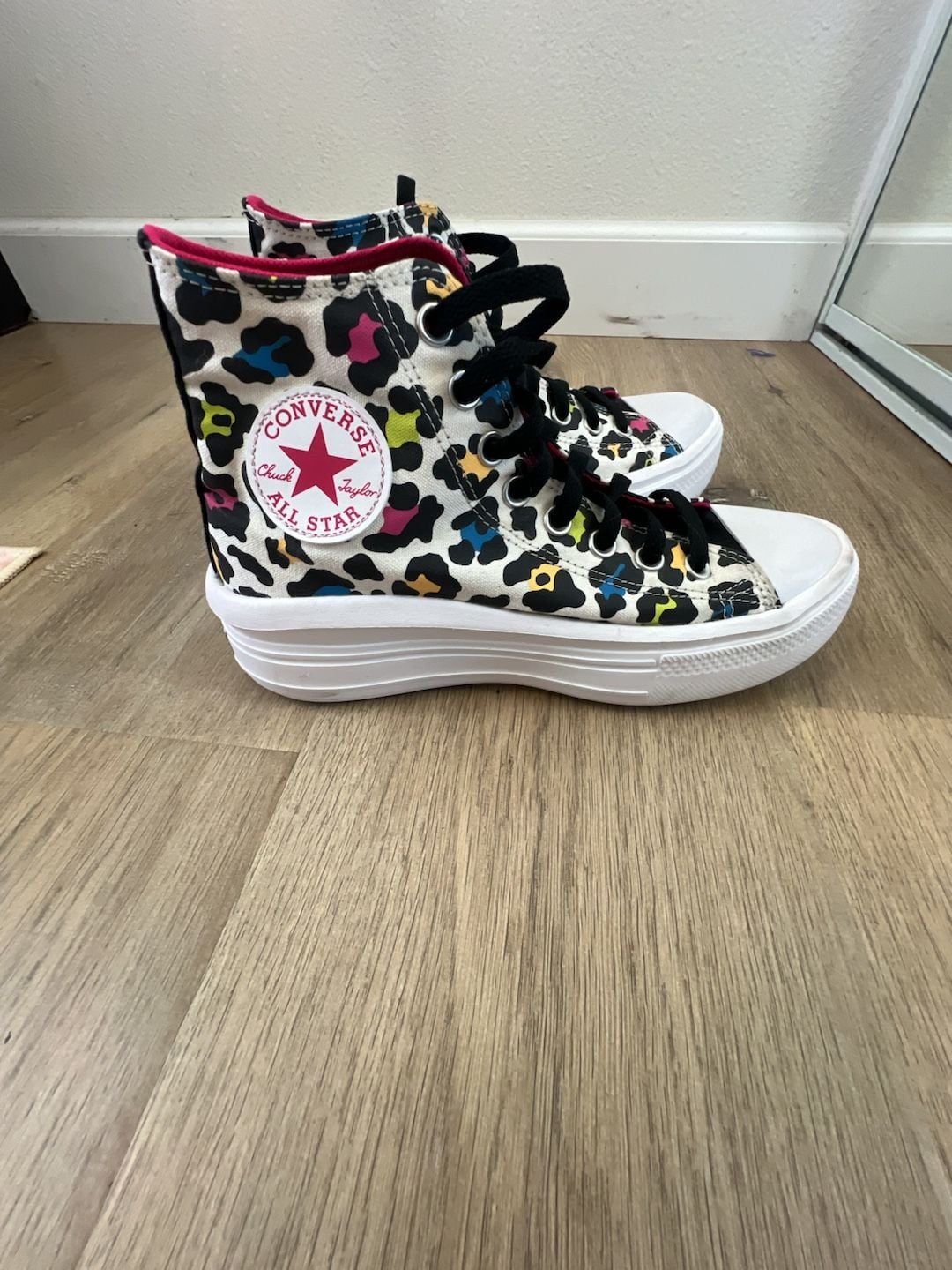 Converse Chuck Taylor All Star Move Hi Platform Sneakers Multicolor Leopard Print 8