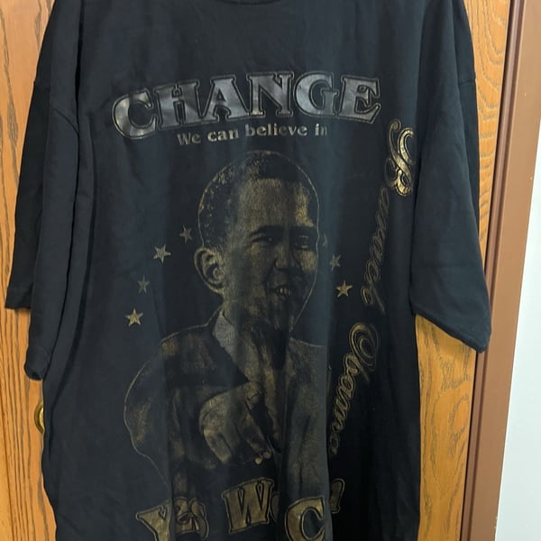 Vintage Star Heavy Weight Barack Obama Change We Can Believe In T-Shirt