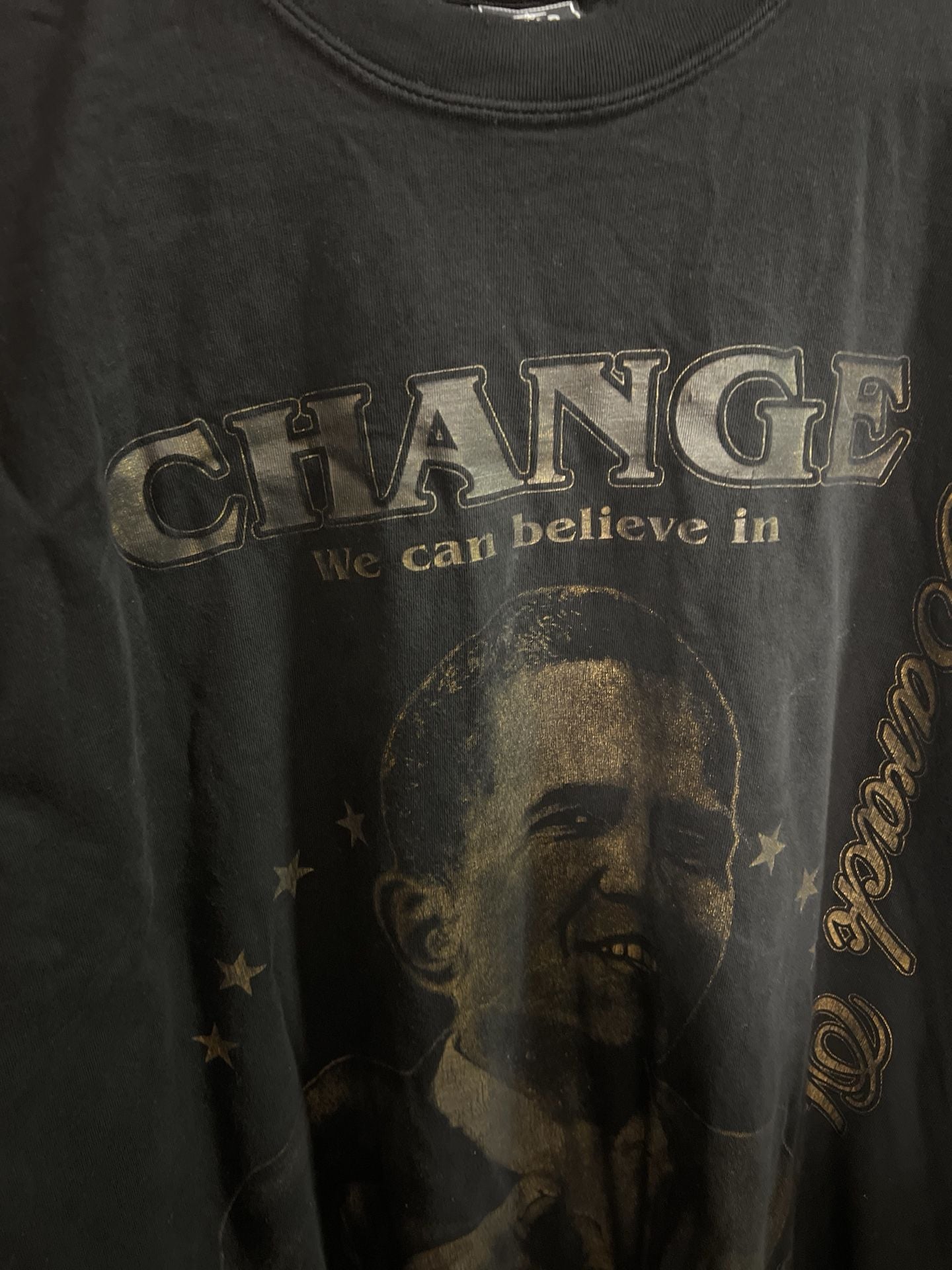 Vintage Star Heavy Weight Barack Obama Change We Can Believe In T-Shirt 4